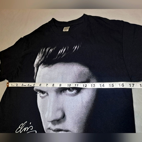 Elvis Presley T-shirt w/ Signature Unisex Adult Small Black Short Slv. Crew Neck - Picture 8 of 9